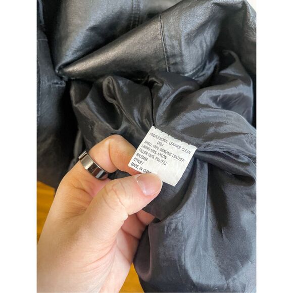 Vintage Comint Leather Trench Coat Size M - Picture 6 of 12